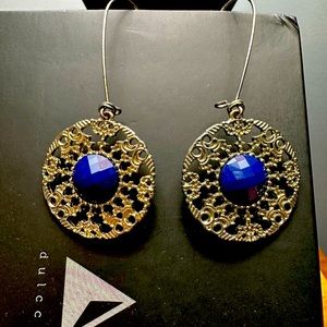 Silver and lapis lazuli earrings.